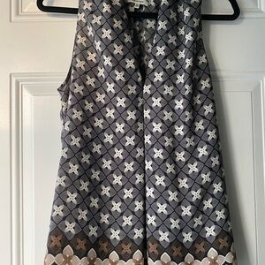 Max Studio Black and Brown Patterned Blouse Size M